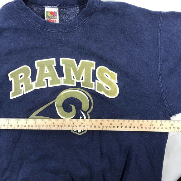 VINTAGE ST LOUIS RAMS LA SWEATSHIRT SPARKLE GLITTER LOGO XL PULLOVER CREW NECK - Picture 10 of 11
